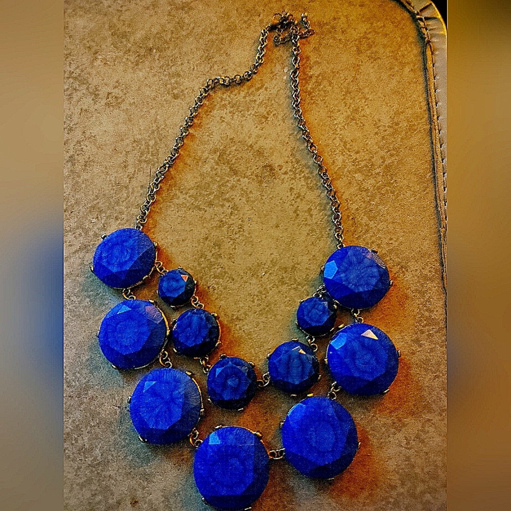 LIA SOPHIA BLUE W RHINESTONE & 2 MORE AS BONUS BUY SO 3 for 1! 3 Cool Necklaces!